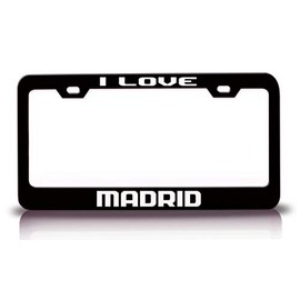 Custom Brother - I Love Madrid City Cities Metal Car SUV Truck License Plate Frame Bl g70