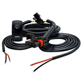 OZ-USA Windshield Wiper/Washer On/Off/On Power Bus Bar Plug Wire Harness Kit Compatible with Polaris Pulse Power Busbar RZR Pro Ranger Crew XP Trail S 2018-2023