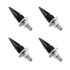 SHMZK 4 PCS Spikes License Plate Screws for Car, Anti Theft Spike Shape Aluminum Car Plate Frame Fastenings Bolt, Cool Licence Plate Screw Set for Car Truck Motorcycle, Car Accessories (Black)