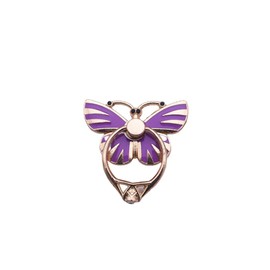 RK TECH Phone Ring Bracket holder, Butterfly Diamond Shape Finger Grip Stand Holder Ring Car Mount Phone Ring Grip Smartphone Ring stent Tablet (Butterfly Soft Purple)