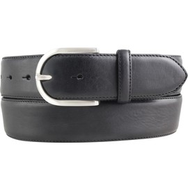 BELTINGER High Quality Denim Belt Made of Full Cowhide Leather 4.0 cm | Cambered Leather Belt Women's 40 mm | Jeans Belt Made in Italy, black, silver