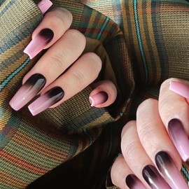 Press On Nails Colorful Acrylic Short Press On Nails Kits Nail Stickers Glue-on Nails Reusable Ready to wear Fake Nails for Women