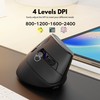Uineer Vertical Mouse Wireless, 2.4G Rechargeable Mouse with Battery Indicator,4