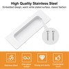 MOROBOR 4 PCS Recessed Cabinet Handles, Warm White Stainless Steel