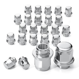 YONGSHENGONE 24pcs M12x1.25 Lug Nuts 1.46 inch(37mm) Height 13/16" Hex (21mm), One-Piece Factory Chrome Wheels Mag Seat Lug Nuts - Compatible with Nissan Infiniti, Chrome