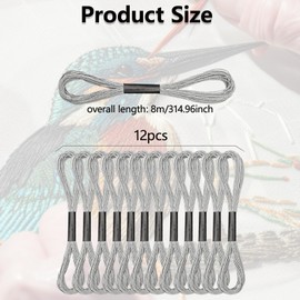 Bliceon 12 Pcs Metallic Glitter Embroidery Floss - Silver Polyester Sewing Thread for Cross Stitch, DIY Crafts, Friendship Bracelets and Embroidery Projects - Premium Quality Crafting Threads