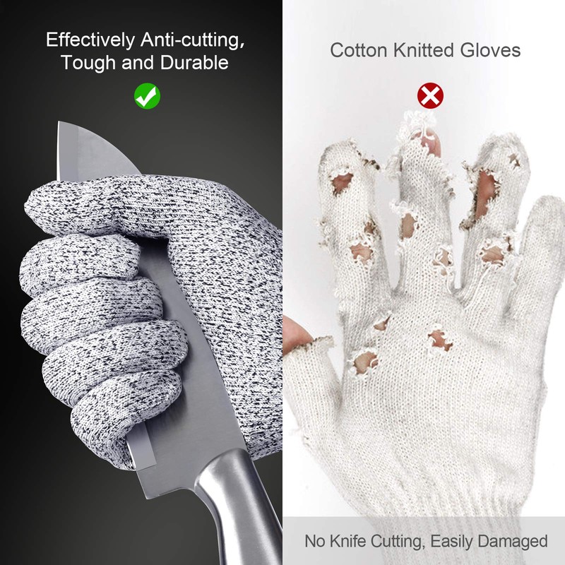 Tesuchan Cut Resistant Gloves X-Large, 2 Pairs Ambidextrous Cut Proof
