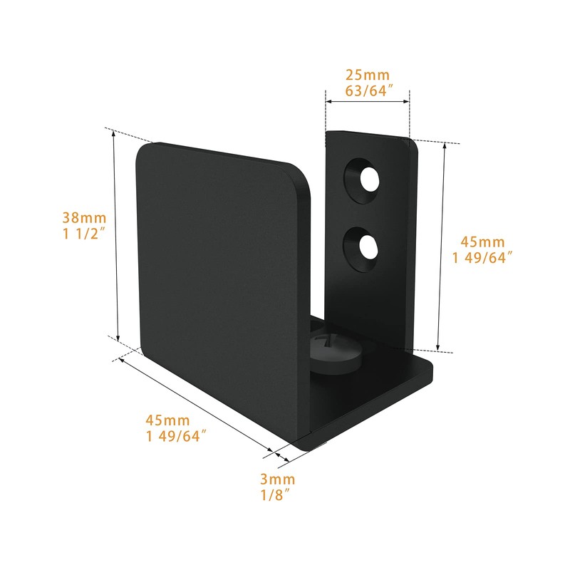 JUBEST Matte Black Floor Guide Wall Mount Sliding Barn Door