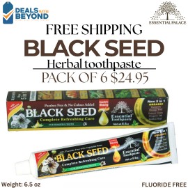 Essential Palace 6 Pack Black seed Toothpaste Essential Palace 5 In1 Fluoride Free Vegetable Base