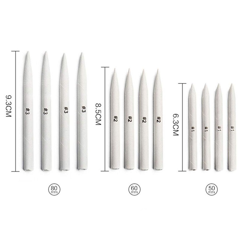 Pack of 24 Students Sketching Drawing Accessories Blending Stumps and