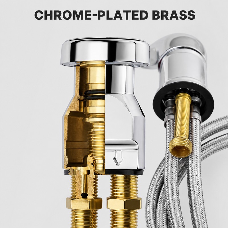 Salon Shampoo Bowl Faucet Kit with Vacuum Breaker and Sprayer
