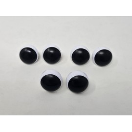 Pair of Zim's 30mm Large Round Black and White Wide Pupil Plastic Safety Eyes for Craft Amigurumi Dolls, Toys or Puppets (Pack of 3)