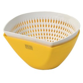 DELISH KITCHEN CC-1845 Pearl Metal Colander Bowl Chili Monkey Bowl Yellow