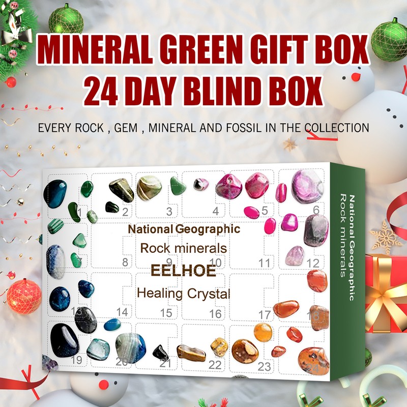 Healing Stones Advent Calendar 24 Grids Improve Creativity Christmas Advent
