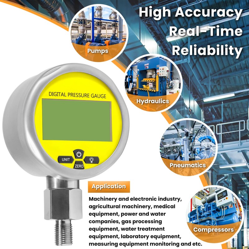 10000PSI Digital Hydraulic Pressure Gauge Pressure Manometer Pressure Sensor with