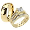 Marimor Jewelry His and Her 14K Gold Plated Stainless Steel