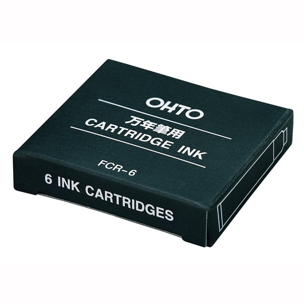 Ohto Fountain Pen Refill Cartridge - Black - Set of 6