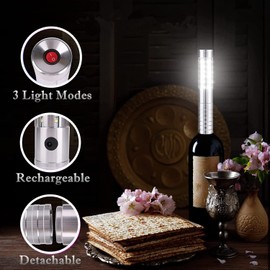 Aprjv LED Strobe Baton Light 4 Pieces Bottle Service Lights Up Stick Rechargeable Champagne Bottle Handheld LED for Stage Nightclub Wedding Party Concert Event Bar - White