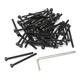 iexcell 50 Pcs M3 x 40mm Thread Pitch 0.5 mm Alloy Steel 12.9 Grade Hex Socket Head Cap Screws Bolts Kit, Black Oxide Finish