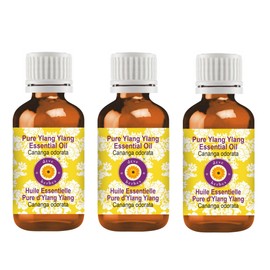 Deve Herbes Pure Ylang Ylang Essential Oil (Cananga odorata) Steam Distilled (Pack of Three) 100ml X 3 (10 oz)