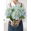 JINWOE Light Blue Hydrangea Artificial Flowers,4Pcs 20" Real Touch Lifelike
