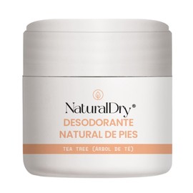 NaturalDry Desodorante para PIES - Crema 100% Natural - Cera con aceite esencial de Tea Trea (1 unidad)