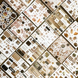 Vintage Scrapbook Stickers for Adults - Pre-cut Letter Stickers for Scrapbooking Supplies, Aesthetic Journaling, Bullet Journal, Daily Planner, Laptop, Ephemera