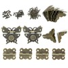 2 Sets Antique Wood Case Chest Box Hasp Latch Lock