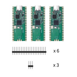 3PCS | Sumolink Erhu RP2040 | Pico-Like MCU Board Based on Raspberry Pi RP2040 Chip, Dual-Core Arm Cortex M0+ Processor up to 133 MHz, Onboard 4MB Flash, USB-C Connector