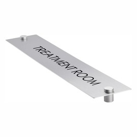ViroDisplay® Standoff Aluminium Sign – 300 x 60mm – Premium Brushed Aluminium – Satin Silver Standoff Fixings – Customisable Text