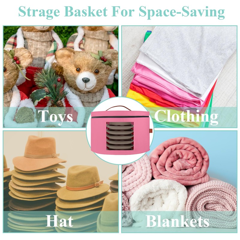 Hat Box,Hat Storage Box,Stackable Round Brim Hats Organizer Bag Container