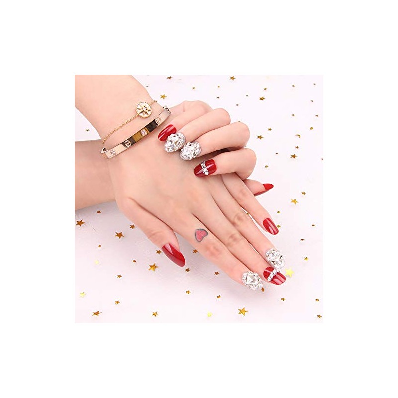 Set of 24 Nail Art Pearl Decoration Bride Fake Nails