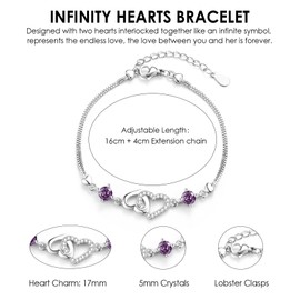 VYYU Grandma Gifts, Adjustable Infinity Hearts Bracelet for Grandma Birthday Christmas Thanksgiving Day Valentines Day Jewellery Gifts