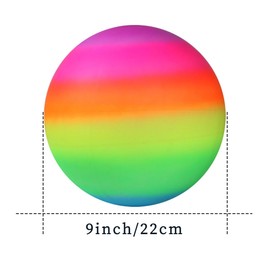 JOCXZI 1 x Rainbow Ball PVC Rainbow Ball, Game Ball, 9 Inch Football Water Ball, Beach Ball for Indoor Outdoor (9 Inch)