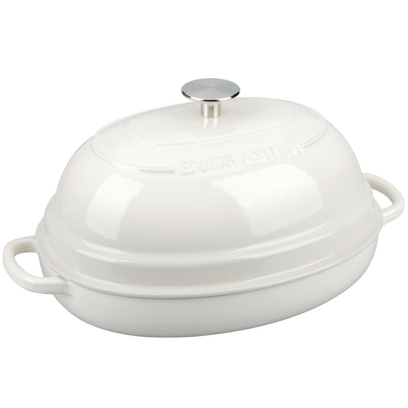 EDGING CASTING Enameled Oval Cast Iron Dutch Oven Pot with
