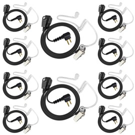HYS Walkie Talkie Ohrhörer, verdeckter Luftschlauch, PTT mit Mikrofon, Sicherheits-Headset kompatibel mit Motorola CP040 DP1400 GP300 Funkgerät (10 Stück)