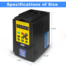 VFD 2.2KW 3HP 220V 1 or 3 Phase Input 3 Phase 0-400HZ Output 15A Variable Frequency Drive Controller Vector Control Inverter Converter for CNC Motor and Spindle