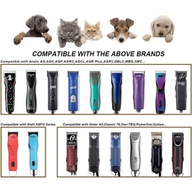 2PCS 10W Wide Blades for Dog Grooming Blades Compatible with Andis Dog Clippers Blades,Dog Clipper Blades Compatible with Oster A5,Wahl km10 Dog Clippers,Stainless-Steel Blade Sharp