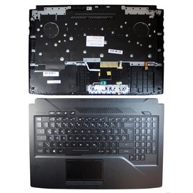 Power4Laptops Deutsch mit Topcase und Touchpad schwarz kompatible Ersatz Tastatur kompatibel mit Asus GL503VD-DB71