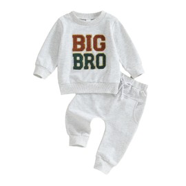 Toddler Baby Big Sister Brother Tracksuit Outfit Girls Boys Little Sis Bro Matching Pants Set Sweatshirt + Sweatpants Clothes (3-4 Years, A-BIG BRO)