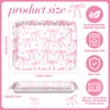 Tioncy 3 Pcs Pink Bow Serving Tray Bowknot Reusable Plate
