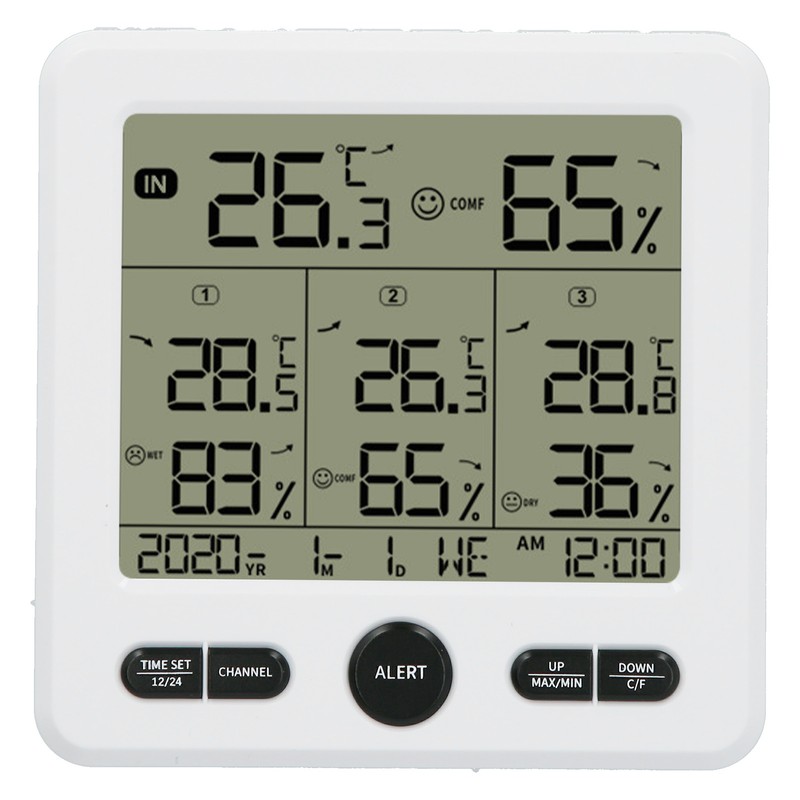 TS‑6210 3 in 1 Wireless Thermometer Hygrometer Indoor Outdoor Temperature