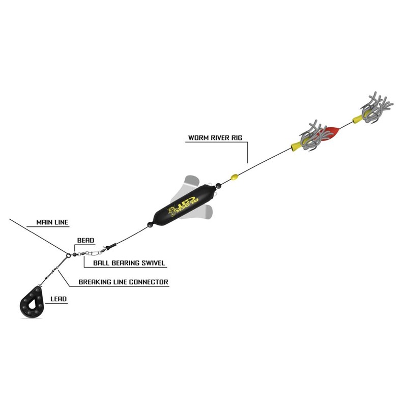 Black Cat Catfish Leader with Propeller Underwater Float 200 cm