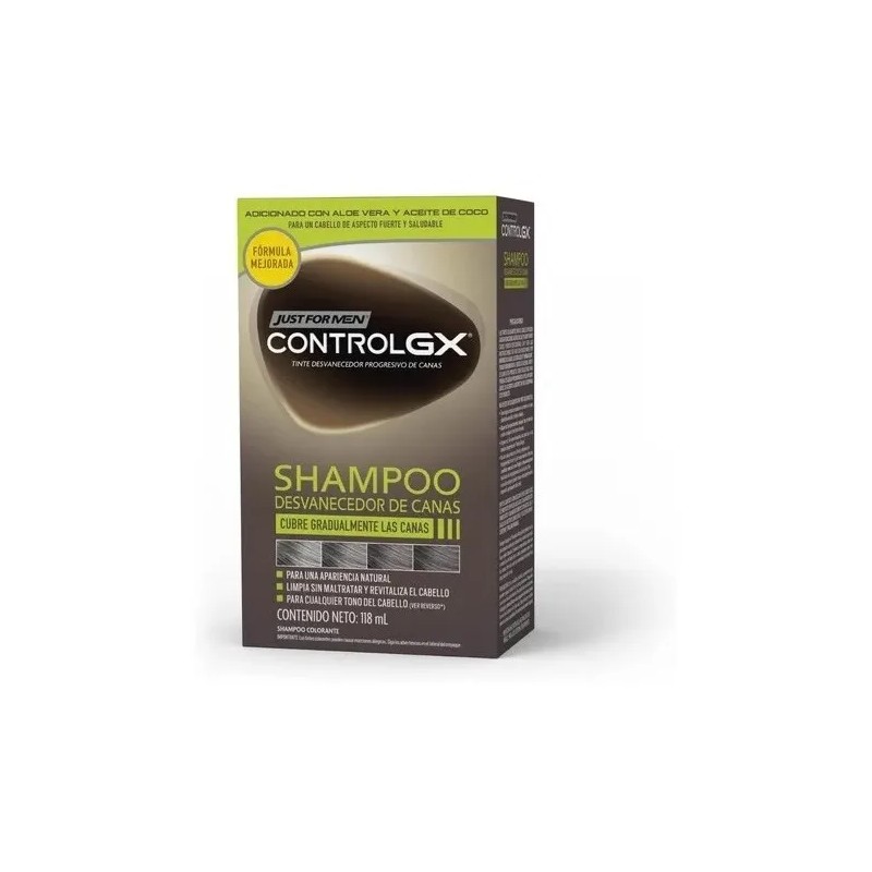 Shampoo Just for Men Control Gx, Desvanecedor Progresivo De Canas,