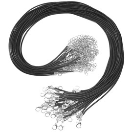 Ruidee 30PCS Necklace Cord Waxed Black Necklace Rope with Lobster Clasp for DIY Necklace Bracelet Jewelry Making,CA-JJ-XLS