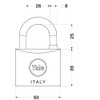 Yale 50mm Standard Shackle Padlock
