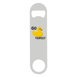 Go Duck Yourself bar Blade with Printed Steel Bottle Opener - White Double Sided Print