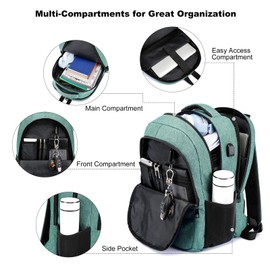 BIKROD Backpack for Girls Women, School Backpack for Teen Boys, Lightweight Casual High School Bookbag, Daily-use Travel Laptop Backpack with USB Charging Port Fits 15.6 Inch Notebook