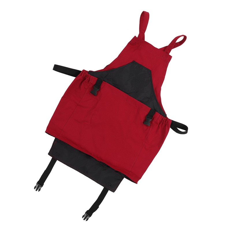 Gardening Apron Dark Red 210D PVC Waterproof Fabric Regulable Straps