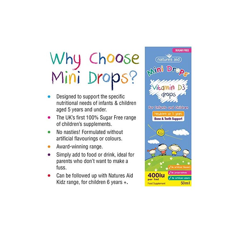 (3 PACK) - Natures Aid - Vitamin D3 400iu Drops